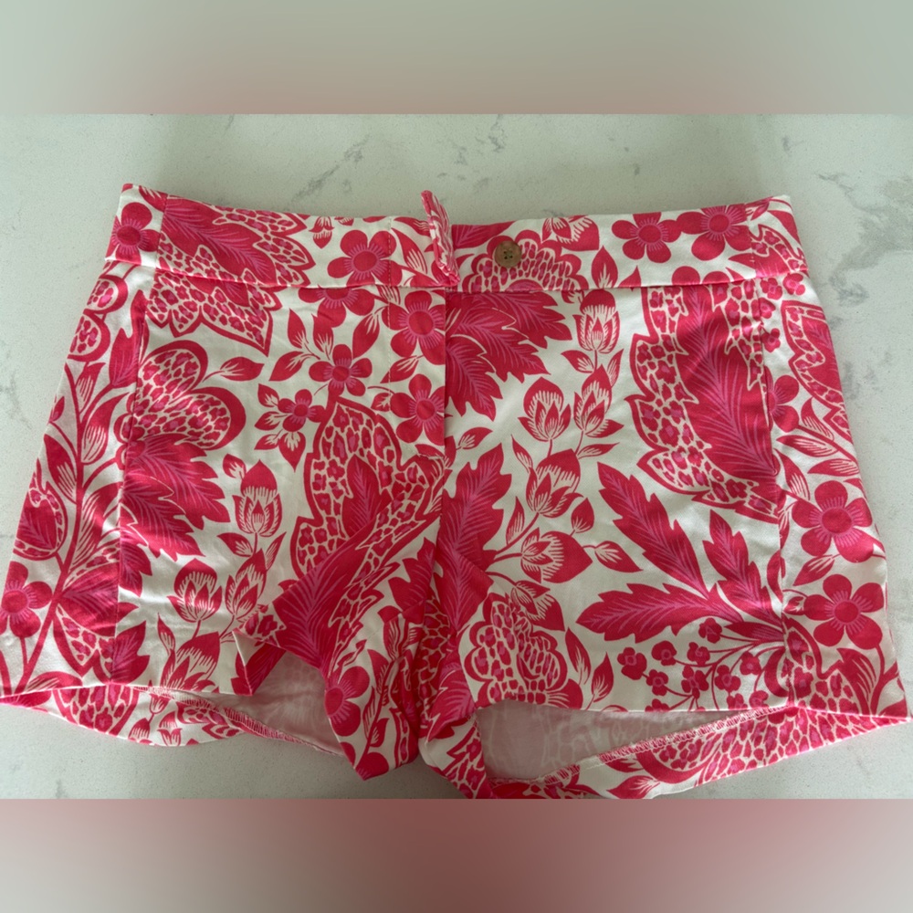 J.Crew Pink and White Floral Shorts Size 0